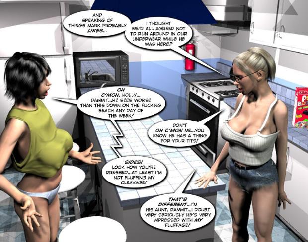620px x 488px - Sex adventures of teenage huge cock on a beach: So real 3D porn story and adult  comics