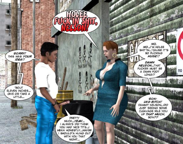 3d Interracial Housewife - Unsatisfied mature housewife and her street sex searches: american 3D porn  comics about public interracial anime hardcore