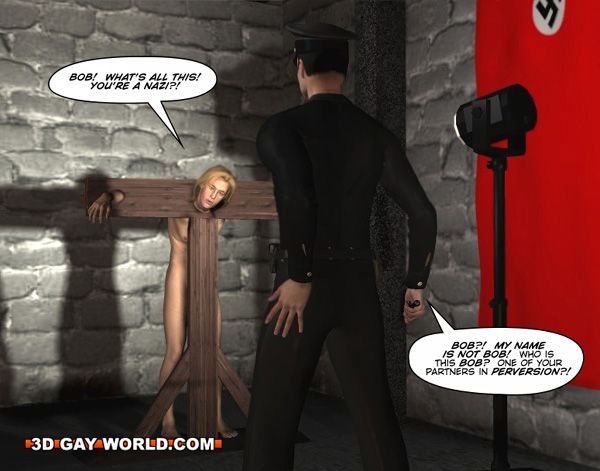 600px x 471px - 3D gay BDSM comics: Hard interrogation of young Leo by severe gay master in  nazi uniform - extreme bondage gay cartoon story