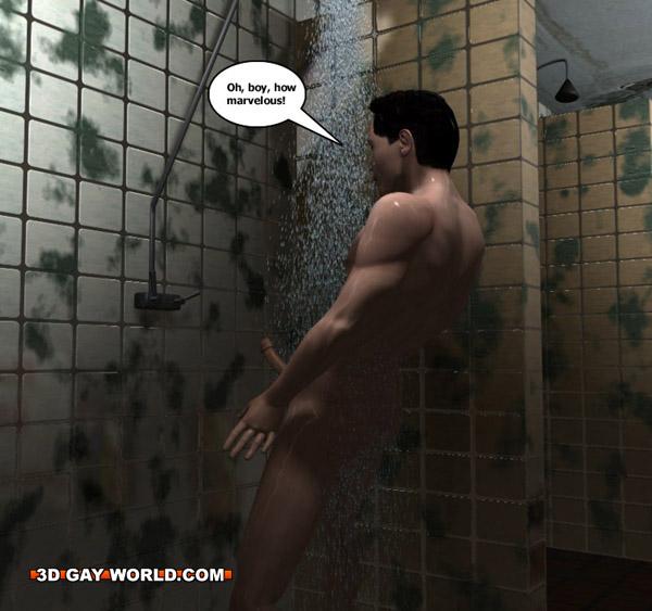 600px x 563px - Military gay 3D animation comics: virtual gay porn story of young recruit  and skilled sergeant in a shower