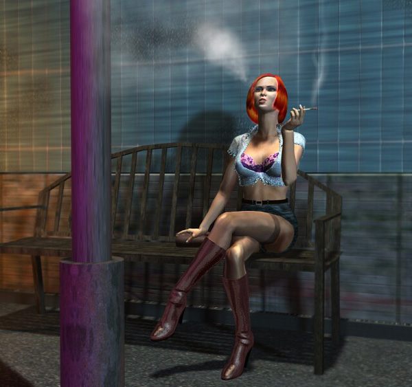 Streetwalker whore 3D xxx comix: anime sex cartoons about young redhead hooker  prostitute with long legs in pantyhose having perverted public hardcore  outdoors